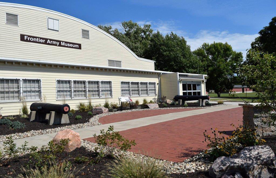 Fort Sill National Historic Landmark & Museum main building facing the front entrance.